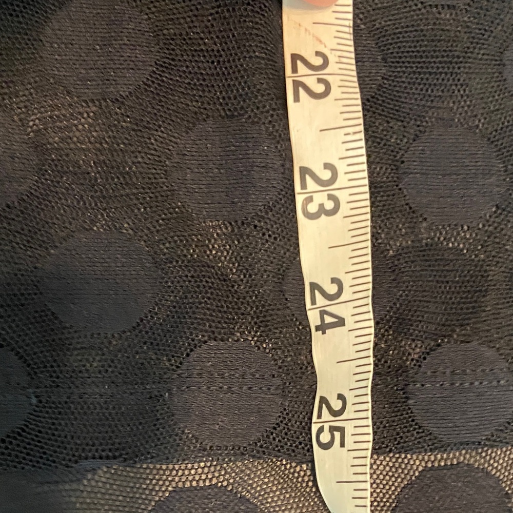 Lane Bryant mesh stretch Black Polka Dot Sheer Blouse 14/16 mock neck - Picture 7 of 13